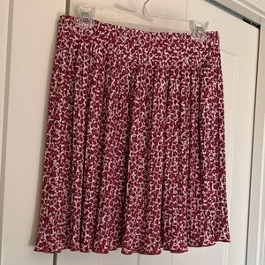 Loft A cute pleated print skirt elastic waist M